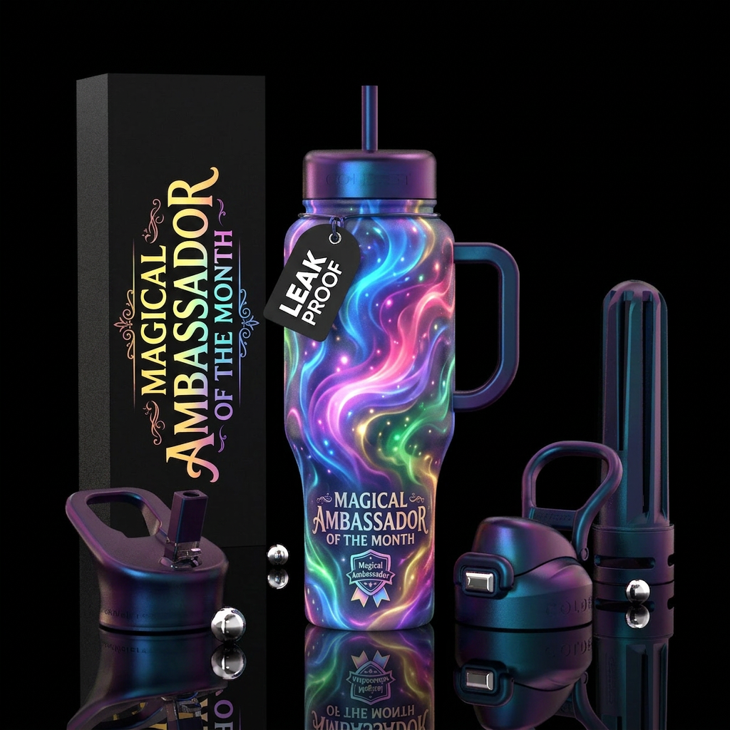 Whimsical magical ambassador of the month bottle i... water bottle design