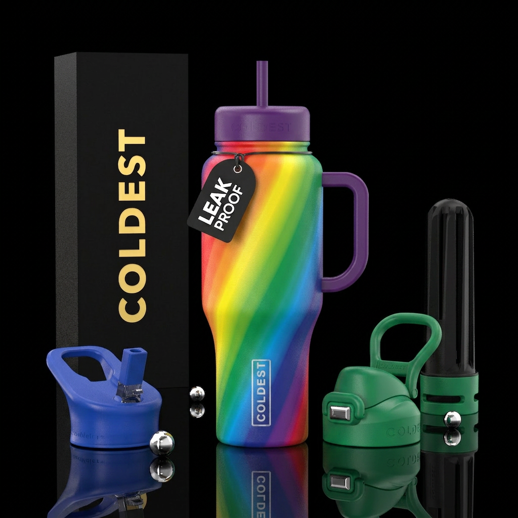 Rainbow water bottle design