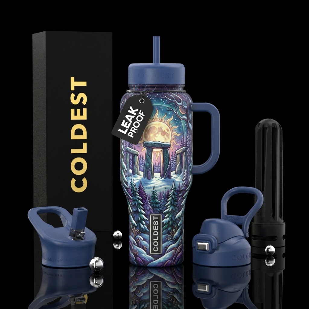 Winter solstice water bottle design