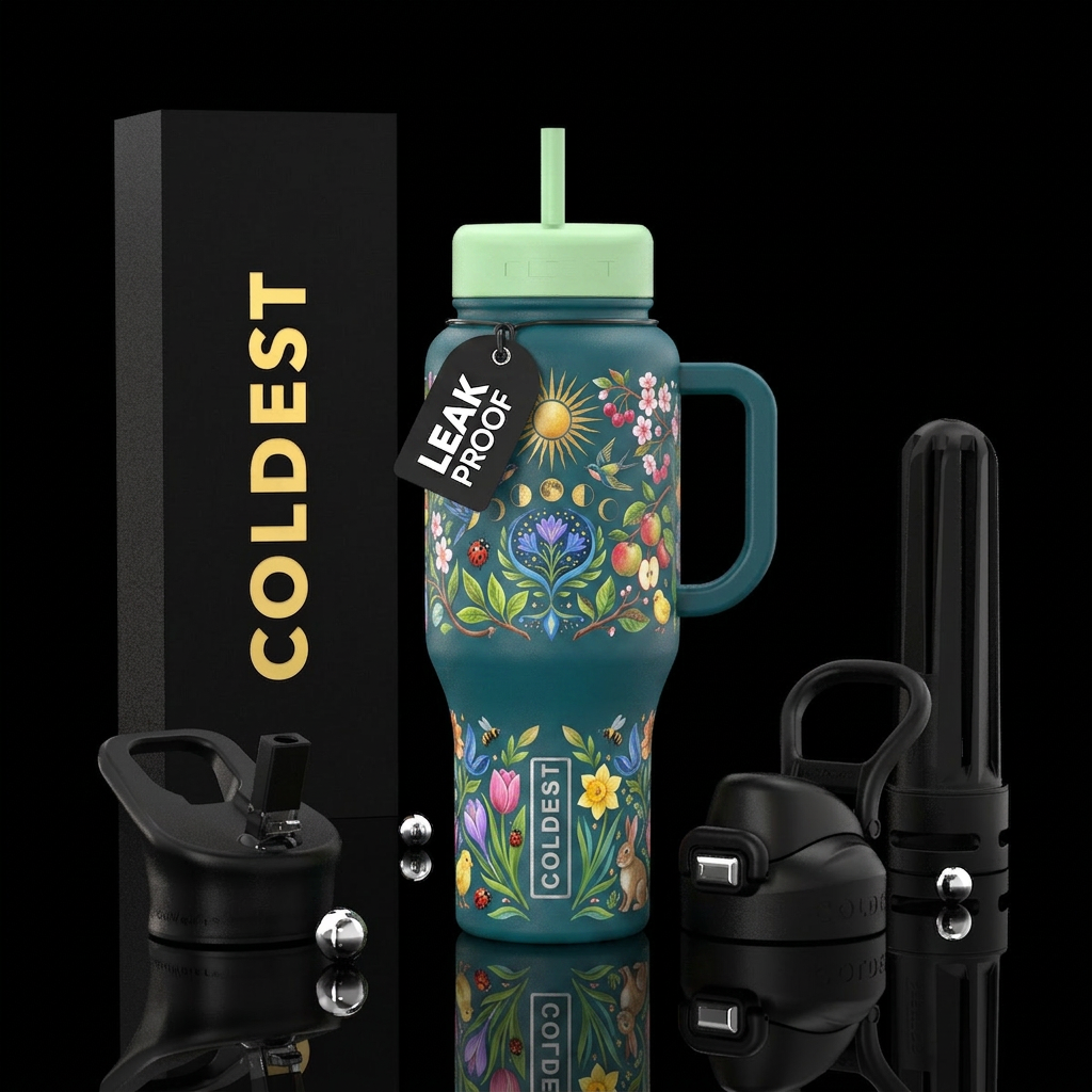Spring equinox water bottle design