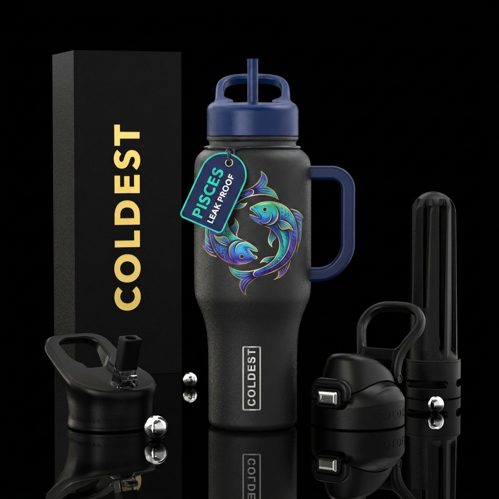 Pisces symbol water bottle design