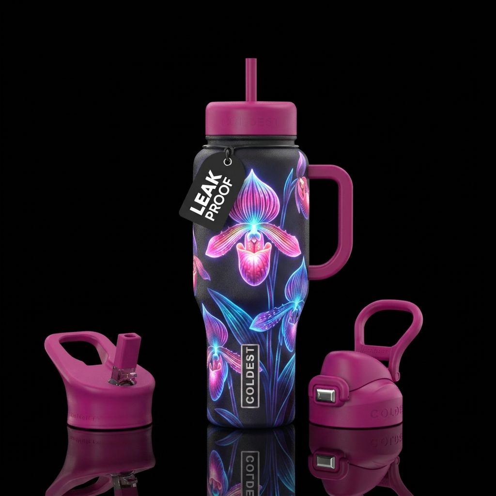 Glowie lady slippers water bottle design