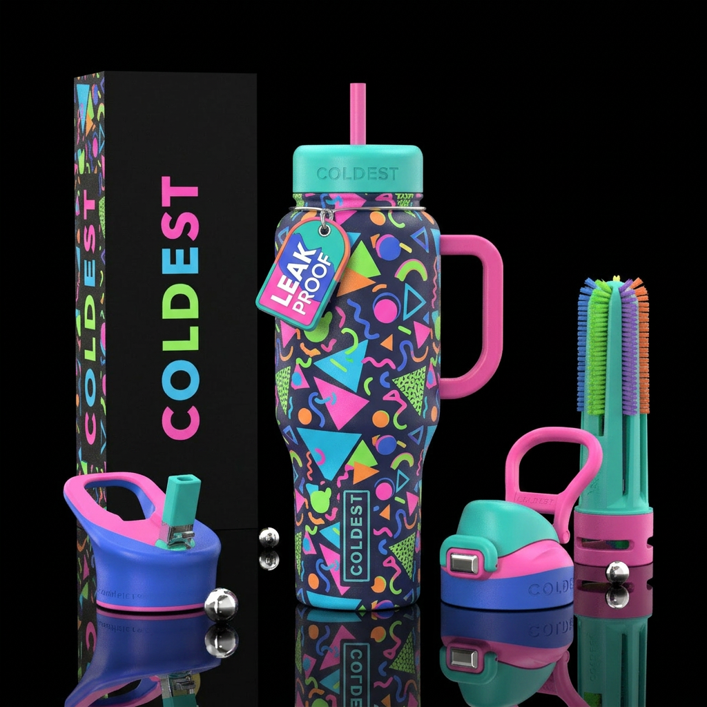 water bottle inspired by 90's toys water bottle design
