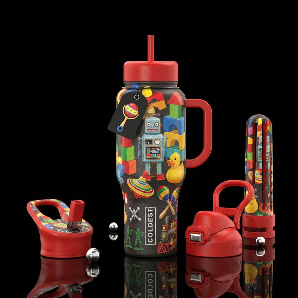 nostalgic toys water bottle design