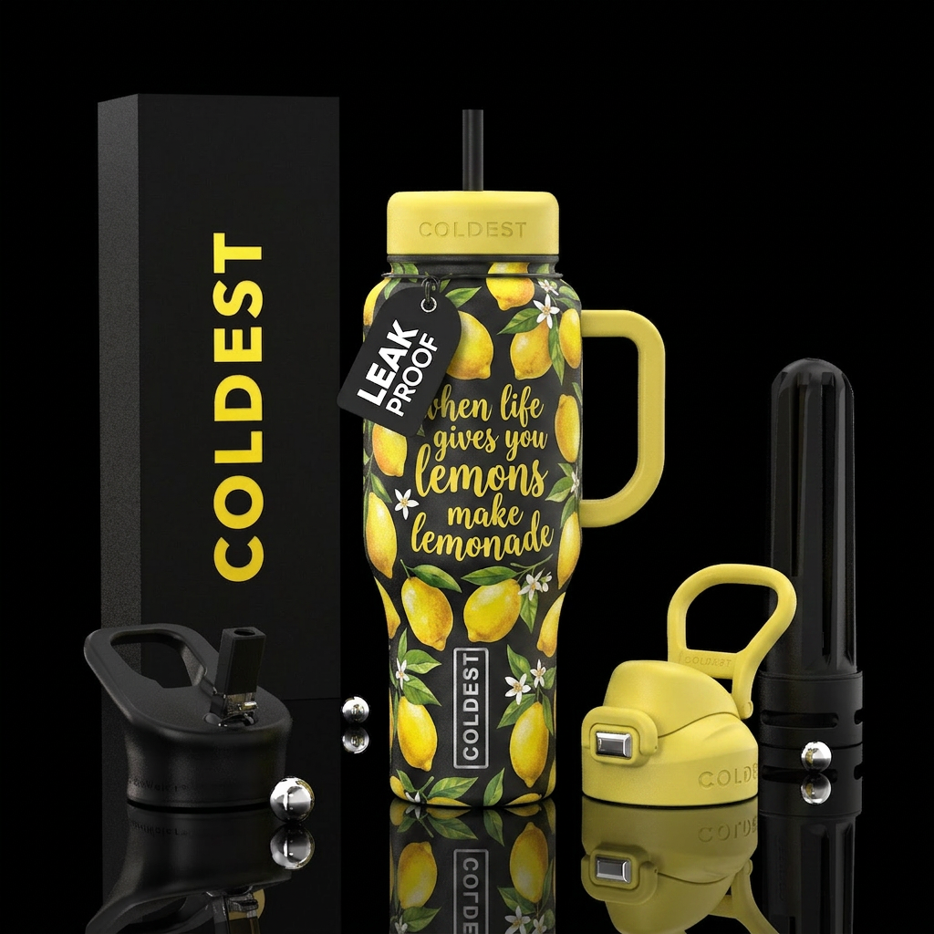 when life gives you lemons make lemonade water bottle design