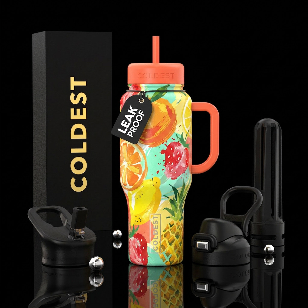 abstract fruit water bottle design