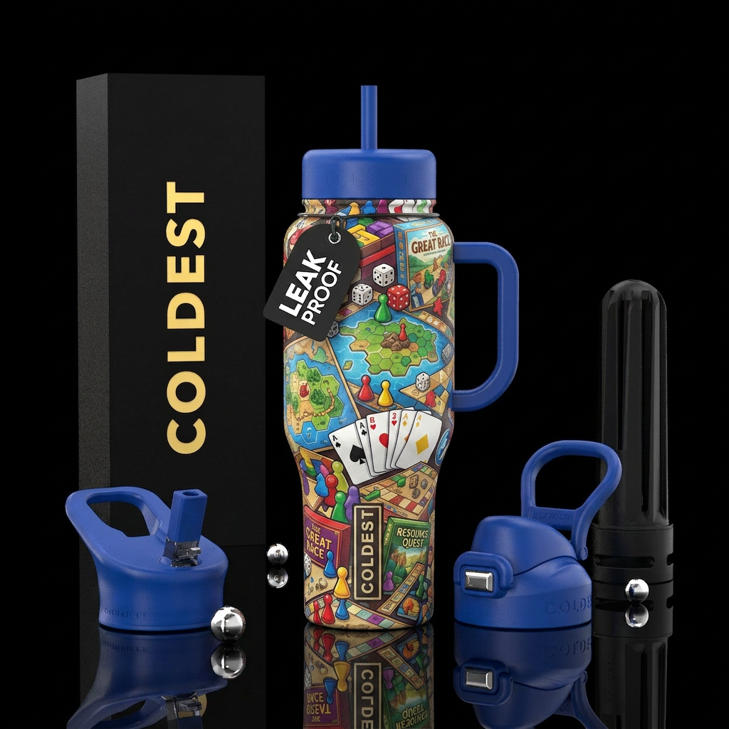 board games water bottle design