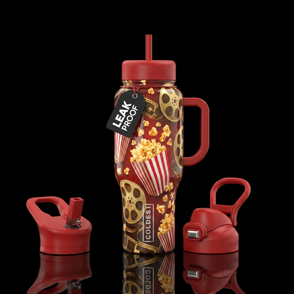 movie night water bottle design