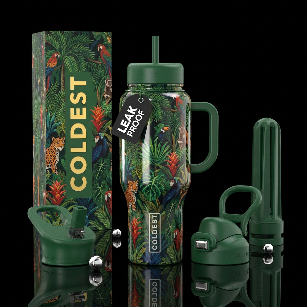 African jungle water bottle design