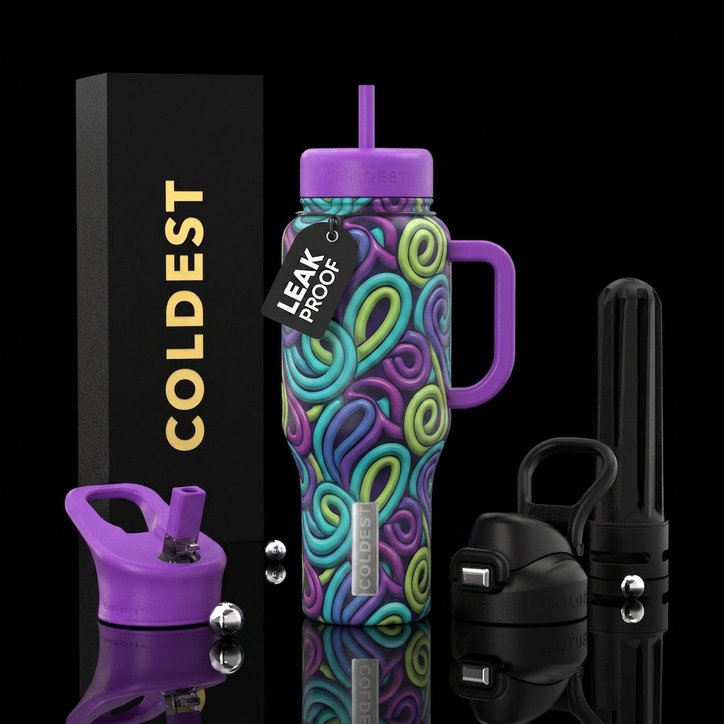 colorful loop water bottle design