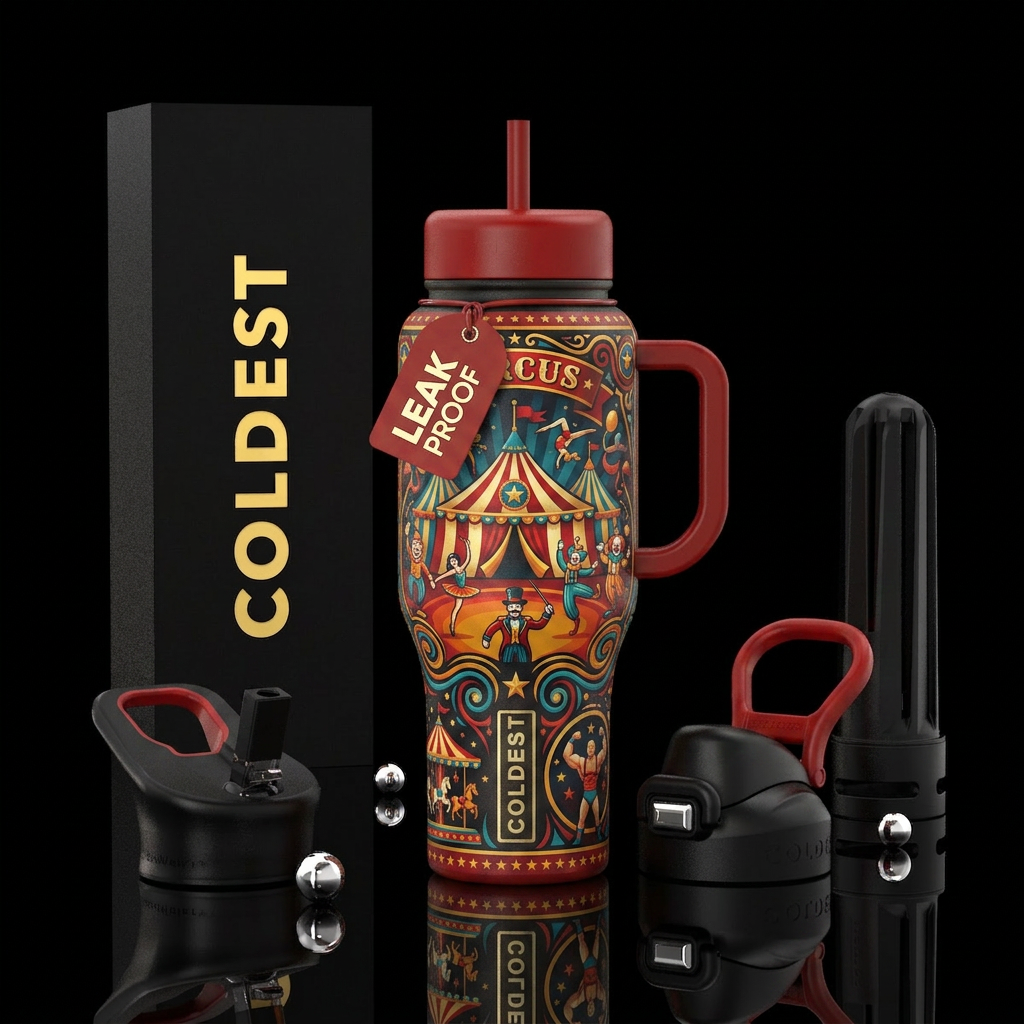 circus water bottle design