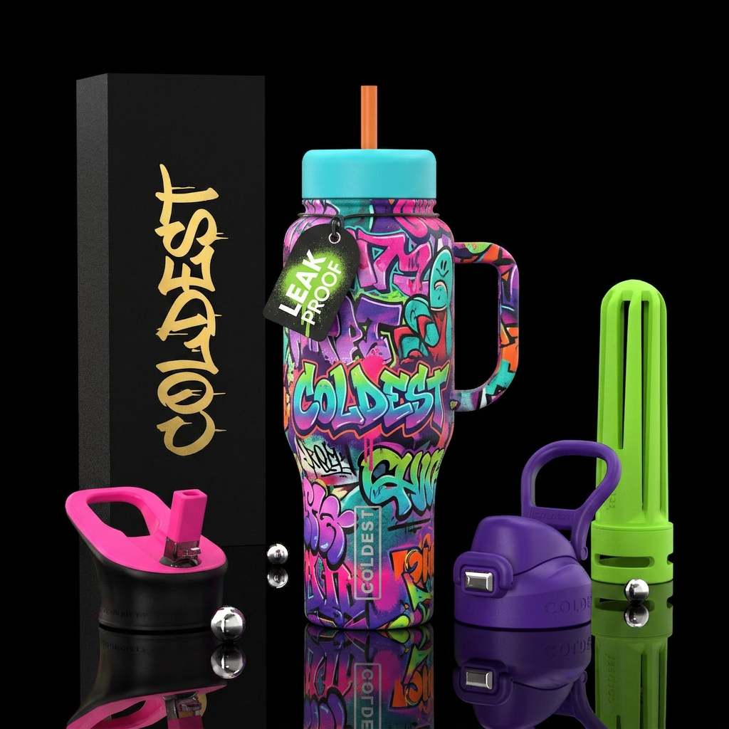 street art water bottle design