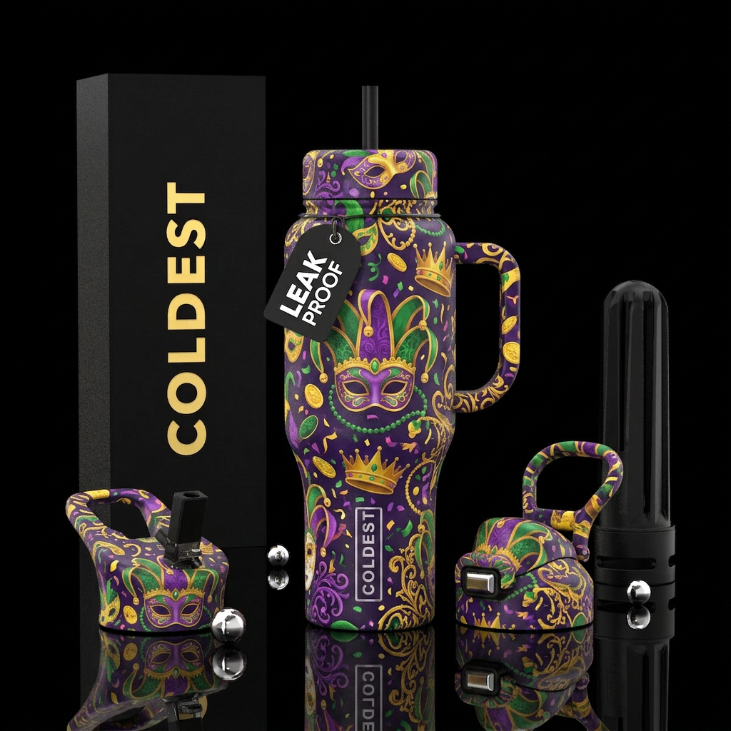 mardi gras water bottle design