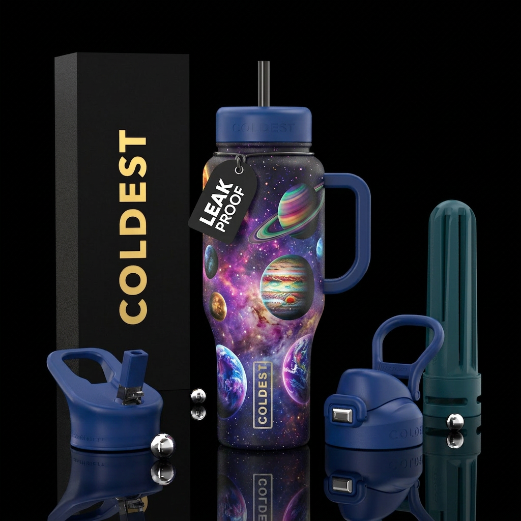 Planets water bottle design
