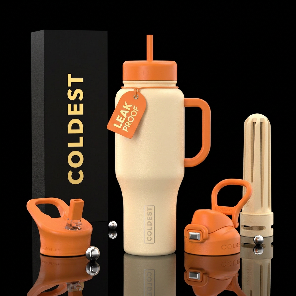 Orangesicle colors water bottle design