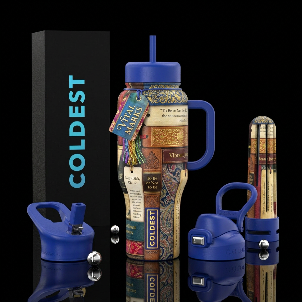 Bookmarks water bottle design