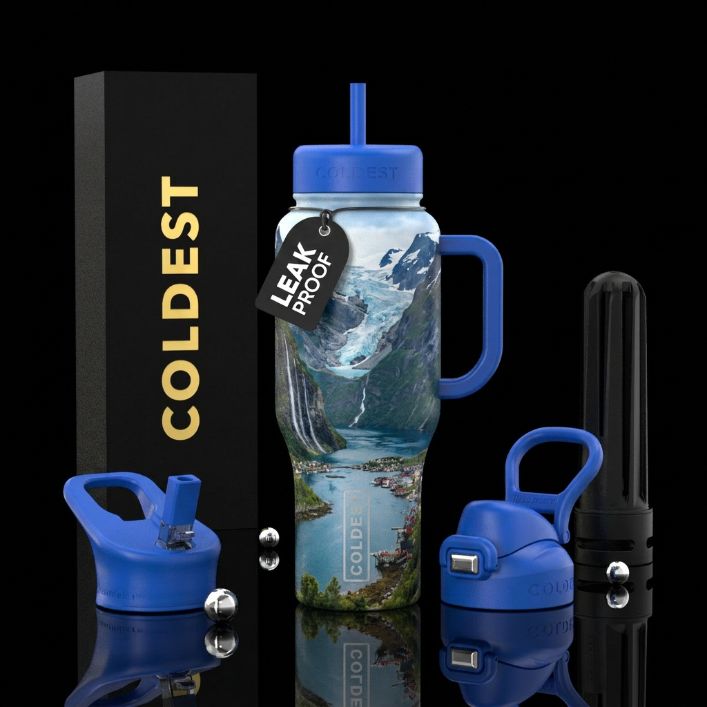 Norway scenery water bottle design