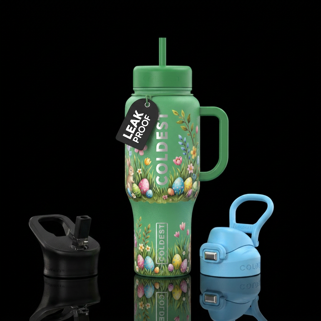 Easter egg hunt scene water bottle design