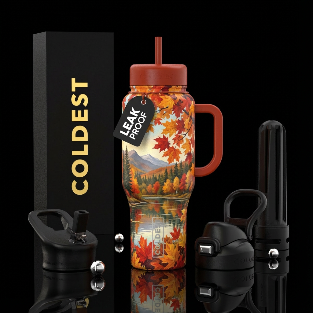 Canada in the fall, beautiul water bottle design