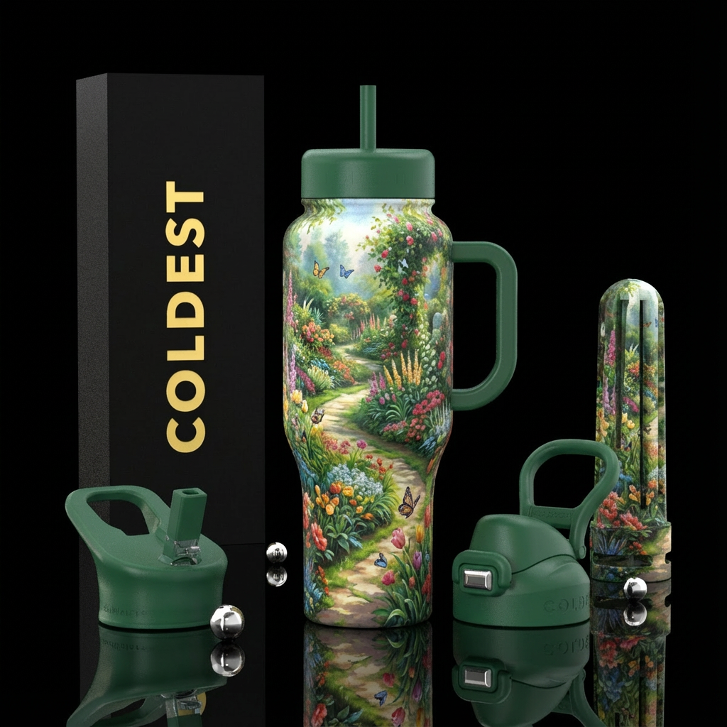 Buchert Garden ls, realism water bottle design
