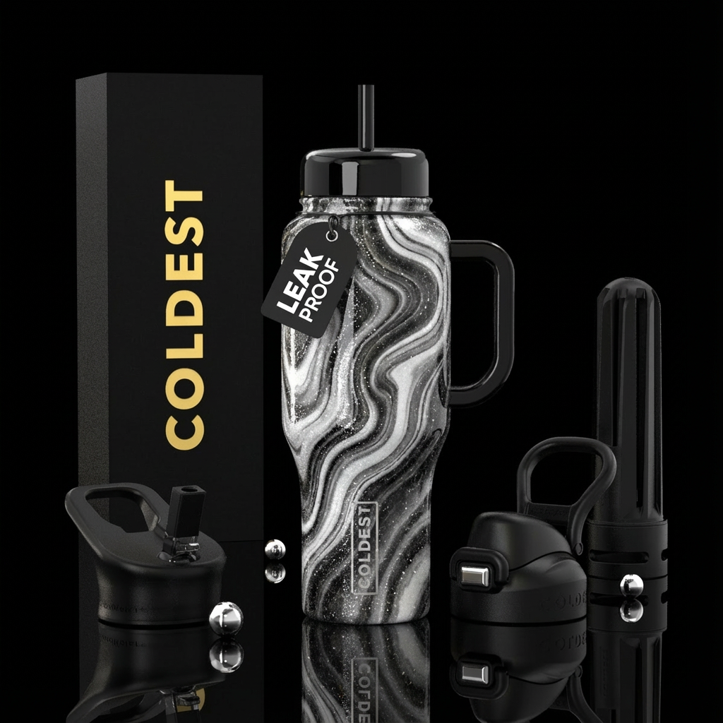 The Sparkling Void water bottle design