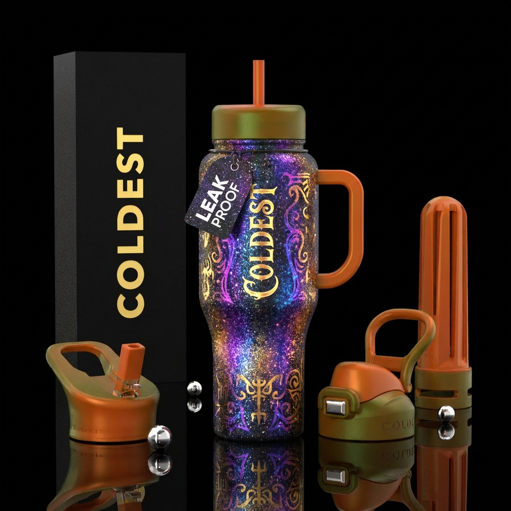 Ashes to ashes and dust to dust, ancient, sparkly,... water bottle design