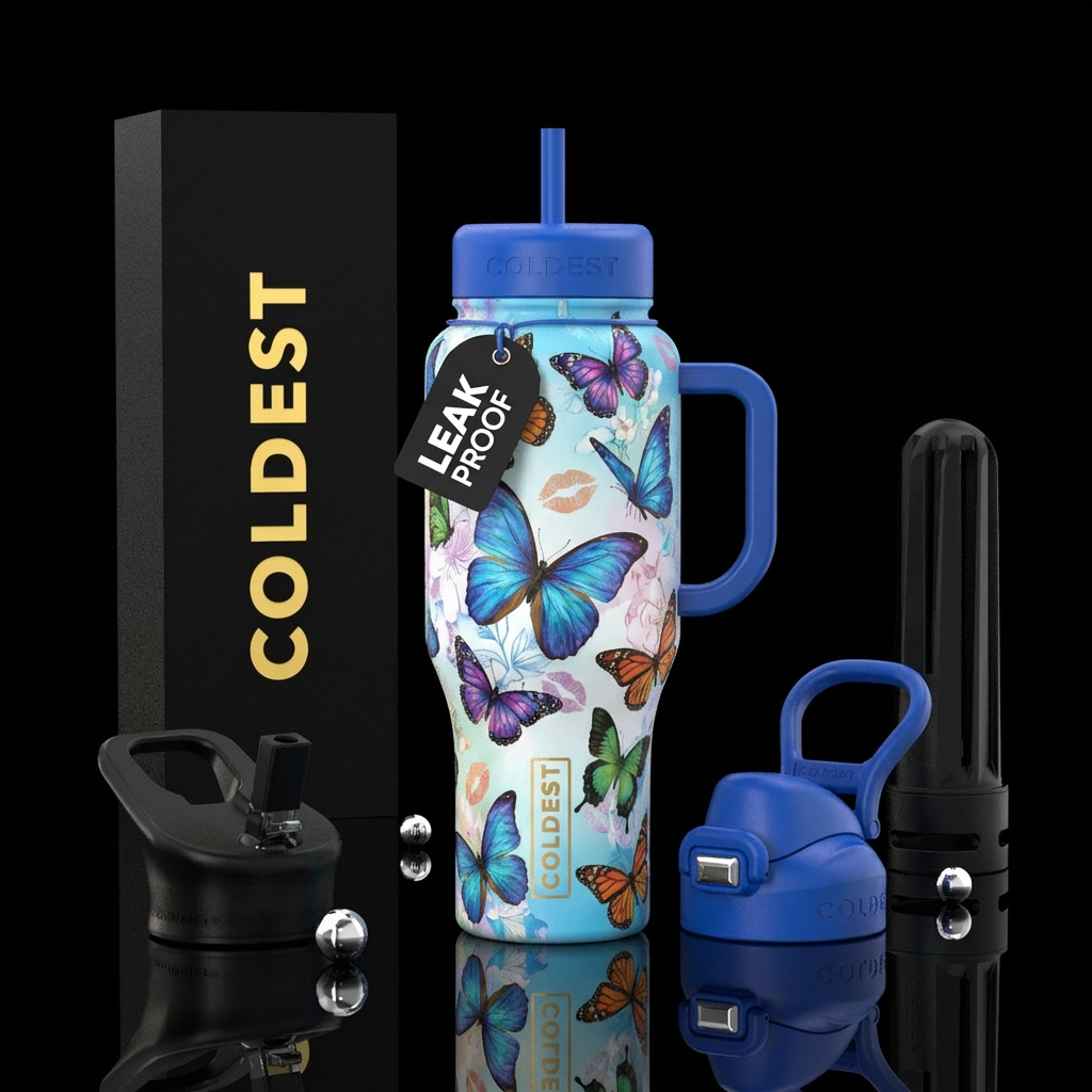 Butterfly Kisses water bottle design