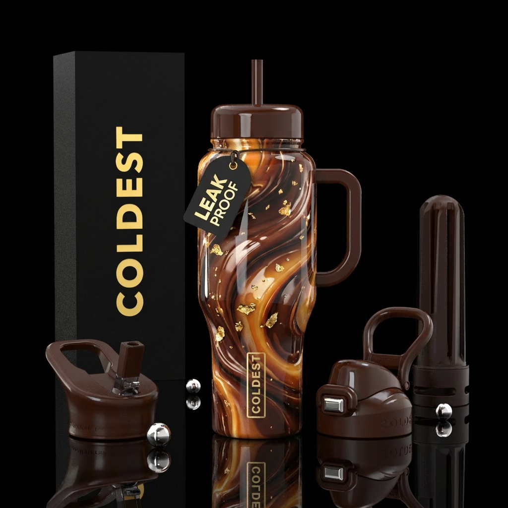 Caramelized Mocha water bottle design