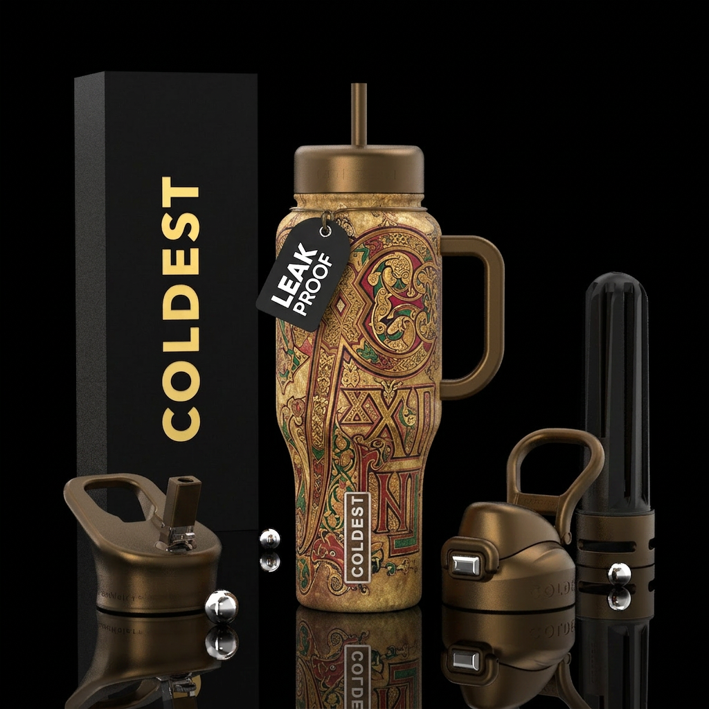 The book of kells water bottle design