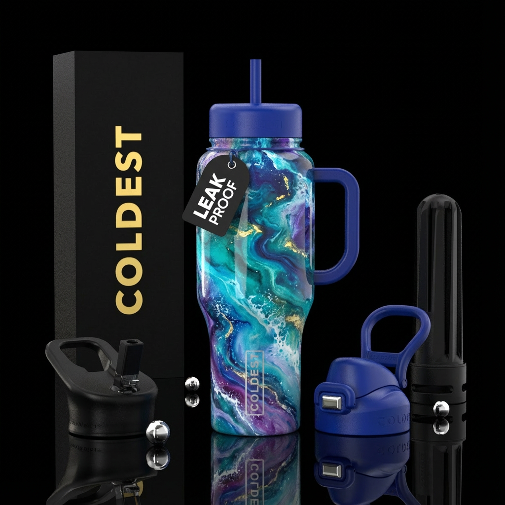 abstract ocean water bottle design