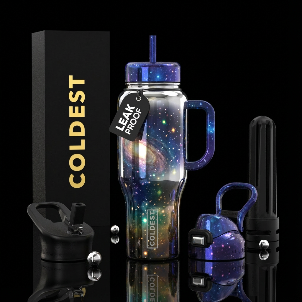 under the stars chrome water bottle design