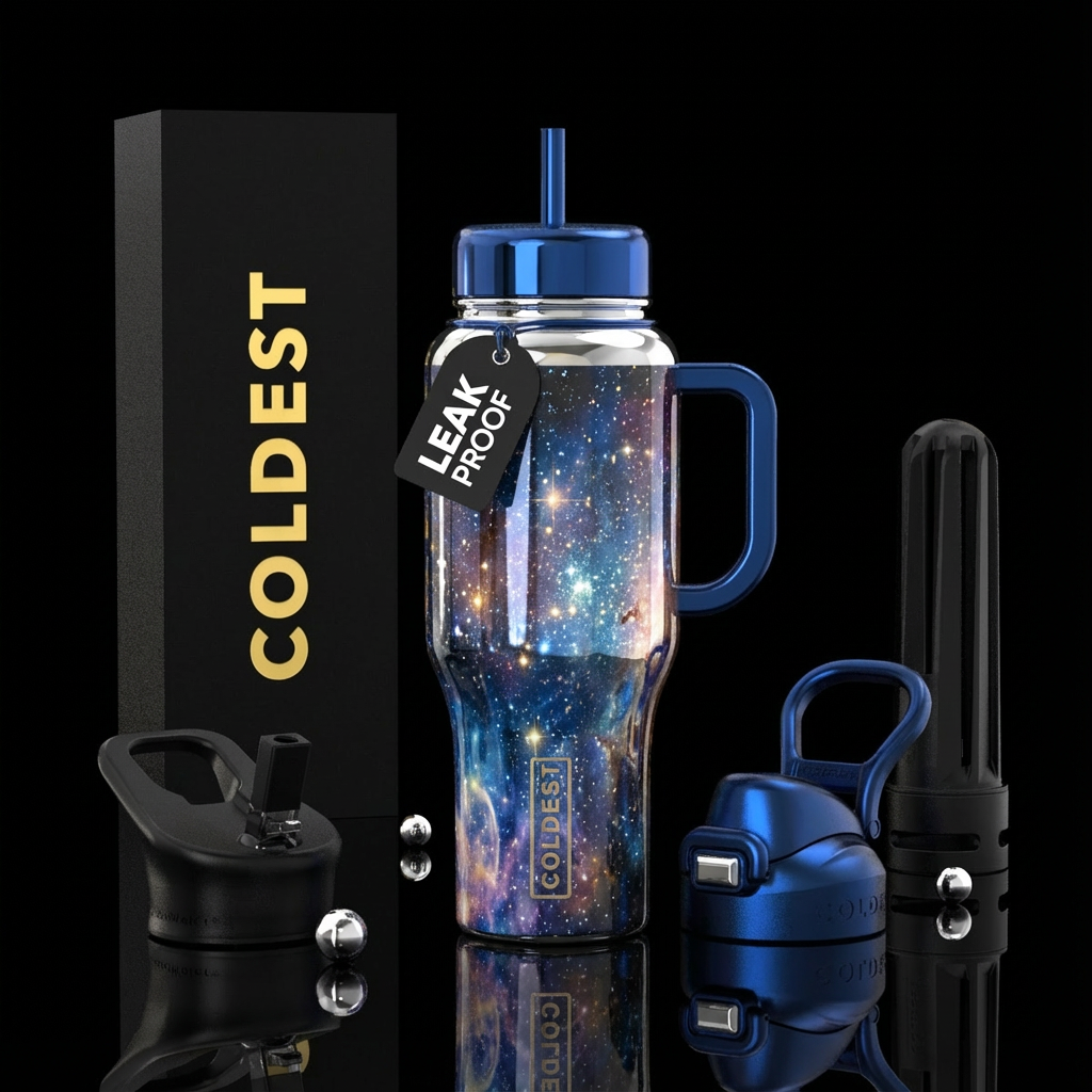 under the stars chrome water bottle design