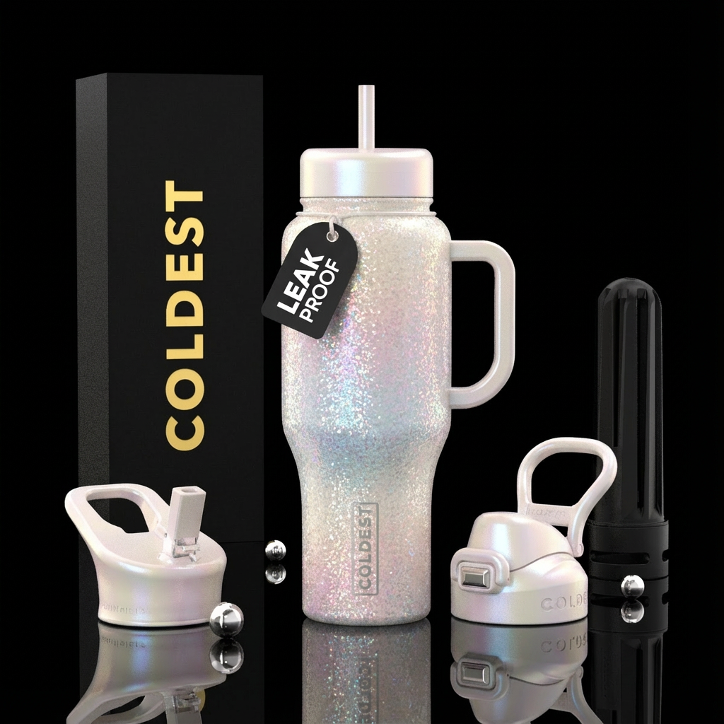pearls, sparkly, beautiul, realism, seamless water bottle design