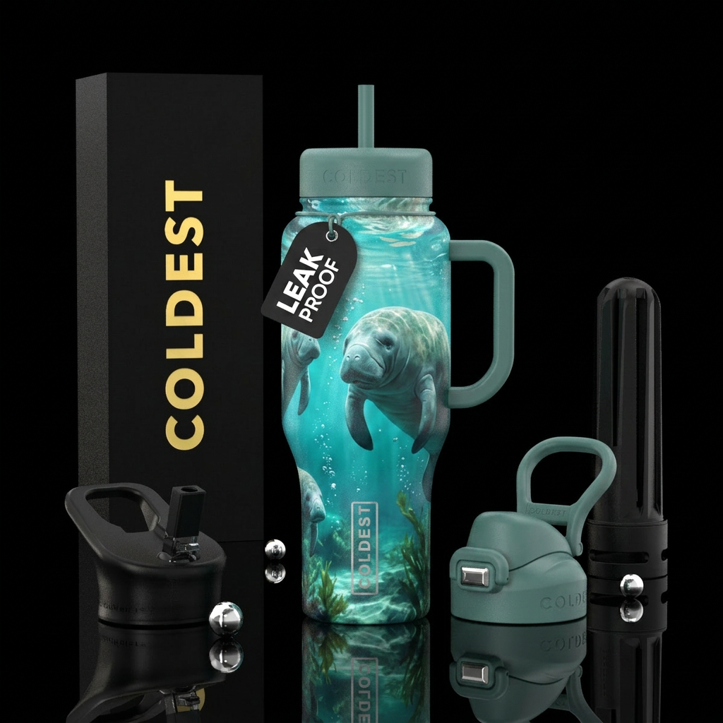 Manatee underwater water bottle design