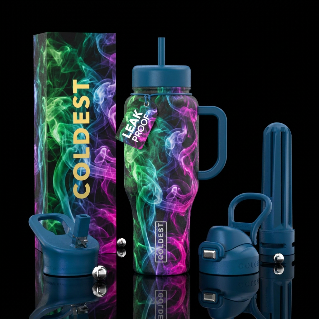 smoke, smoke, smoke water bottle design