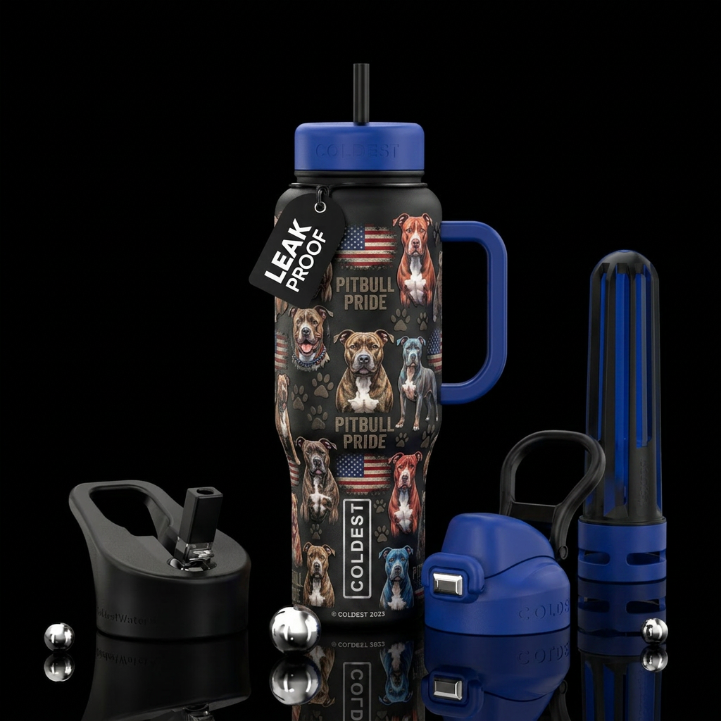 Pitbull pride water bottle design
