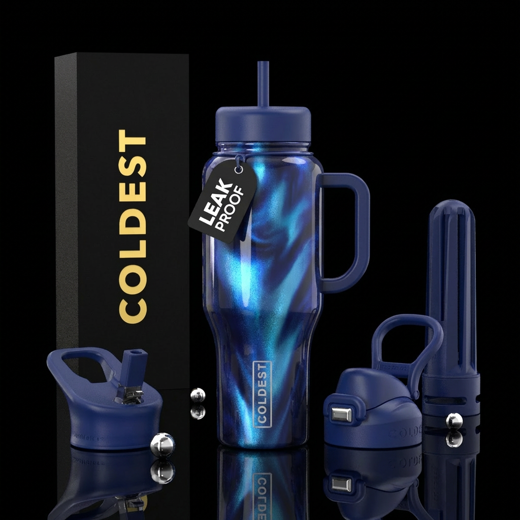 Blue raspberry water bottle design