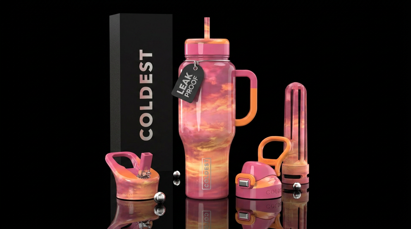Summer sunset water bottle design