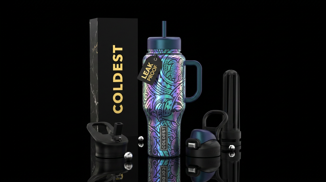 Moonlit sea water bottle design