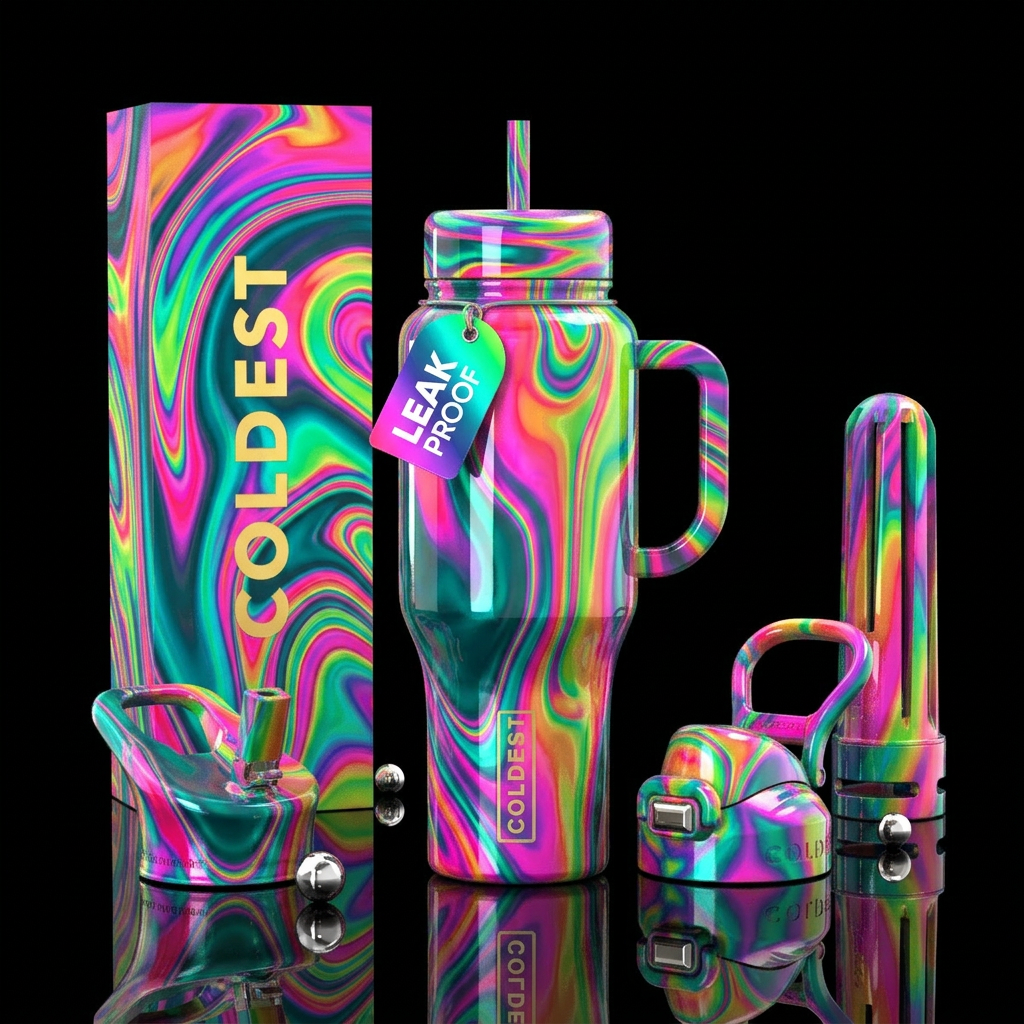 Electric swirl water bottle design
