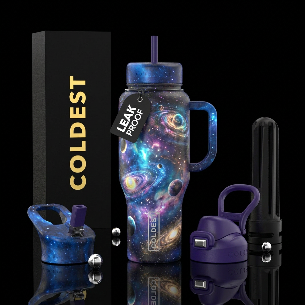 Supernova swirl water bottle design