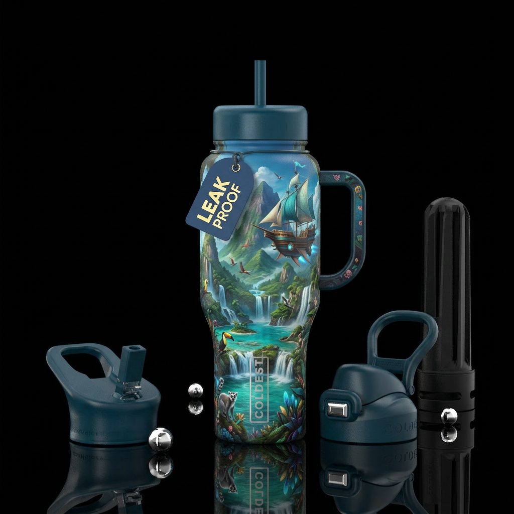 Island odyssey water bottle design