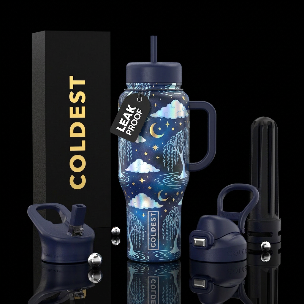 Midnight willow or willow dreamscape water bottle design
