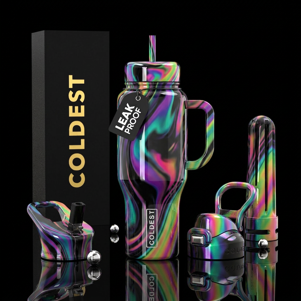 Neon elixir water bottle design