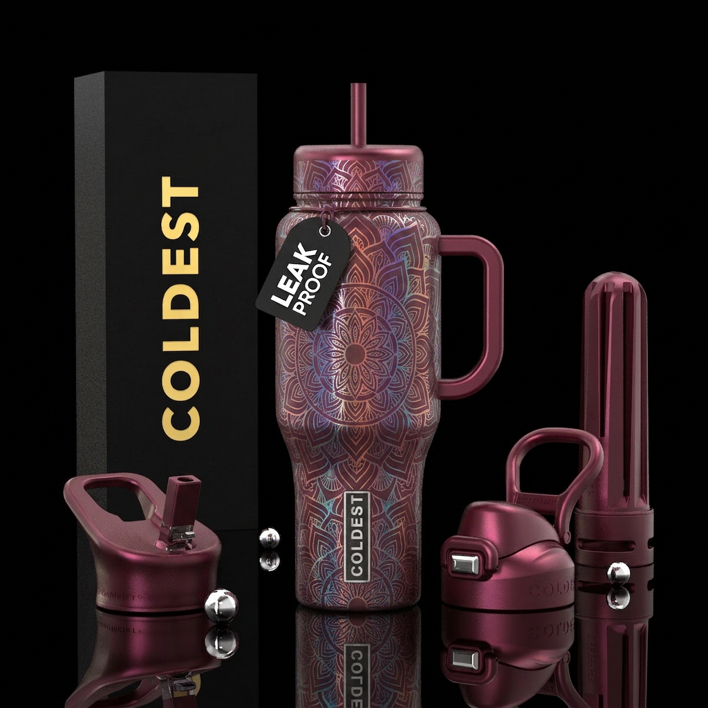 Rose bloom water bottle design