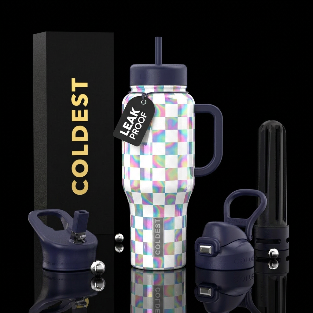 Soap bubble checkered water bottle design