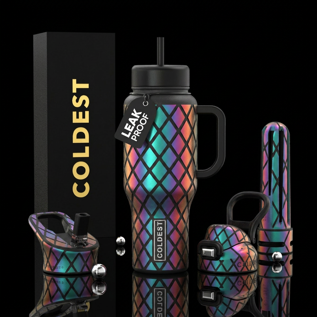 Moonlit diamond water bottle design