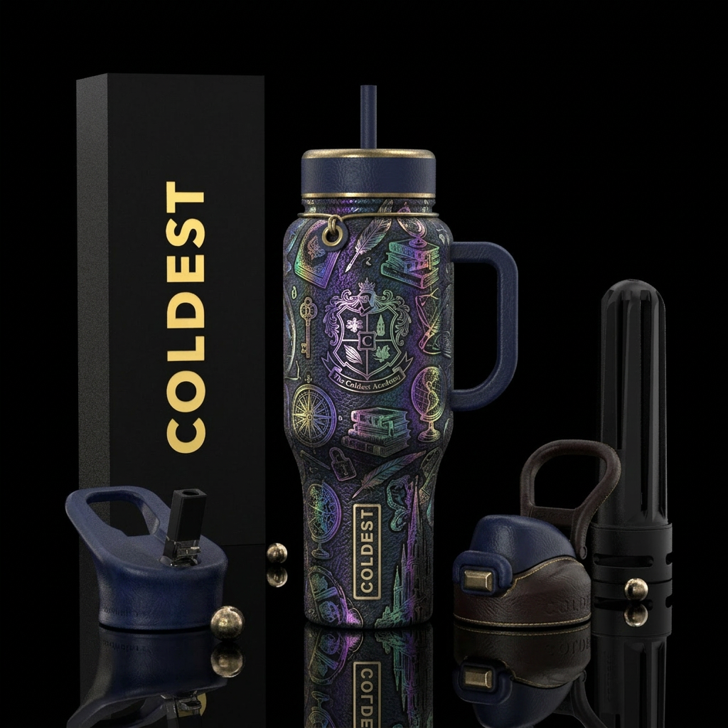 Moonlit scholar water bottle design
