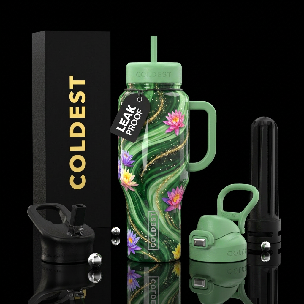 Water lilies water bottle design