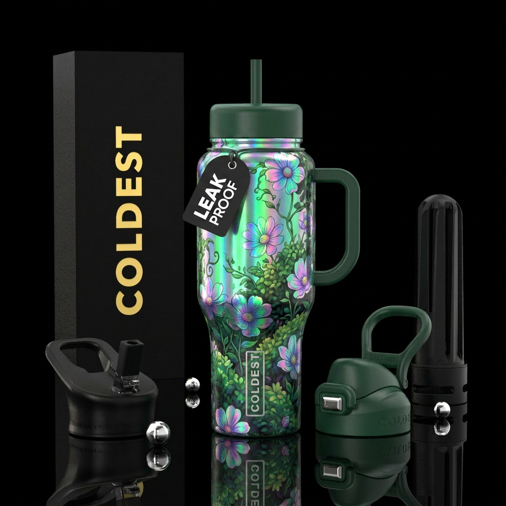 Moonlit bloom water bottle design